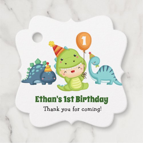 Dinosaur Gift Tags _ Baby Boy 1st Birthday Favor