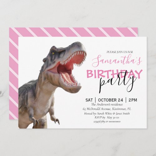 Dinosaur Girl BIRTHDAY Announcement