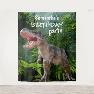 Dinosaur Girl BIRTHDAY Backdrop