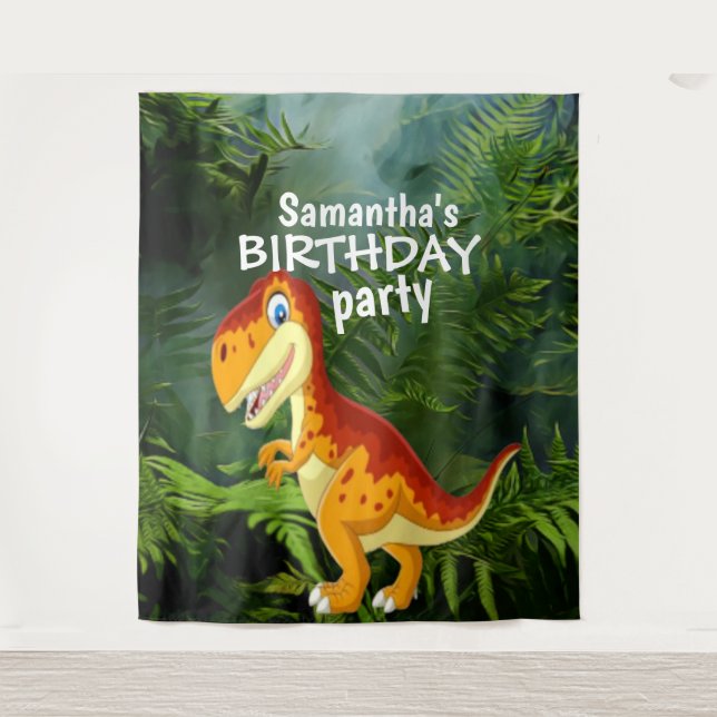 Dinosaur Girl BIRTHDAY  Backdrop (Front)