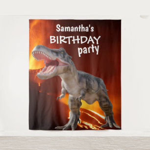 Dinosaur Girl BIRTHDAY House Backdrop