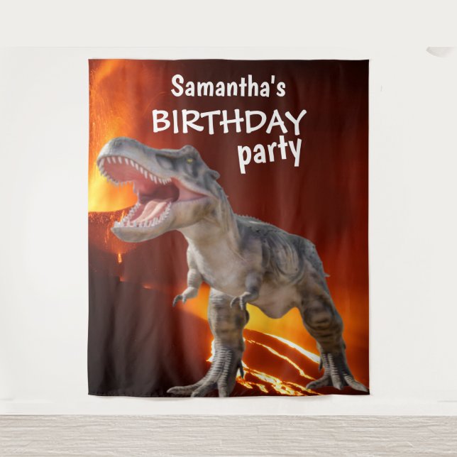 Dinosaur Girl BIRTHDAY  House Backdrop (Front)