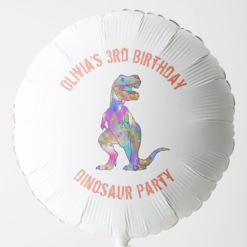 Dinosaur Girls Birthday Party Balloon