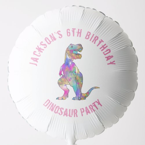 Dinosaur Girls Birthday Party Balloon