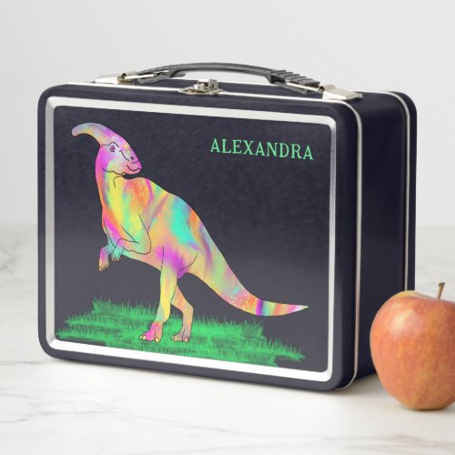 Dinosaur Girls Name Personalized  Metal Lunch Box