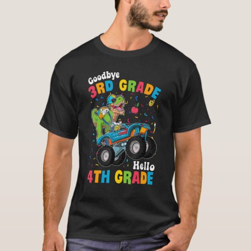 Dinosaur Goodbye 3rd Grade Hello 4th Grade Back To T_Shirt