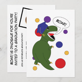 Dinosaur Graduation Funny Personalize Photo Announcement