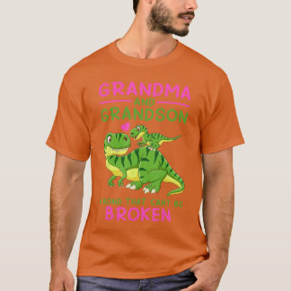 Dinosaur Grandma And Grandson A Bondhat Cant Be Br T-Shirt