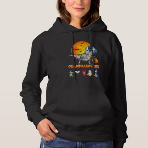 Dinosaur Grandma Saurus Halloween With Grandkids M Hoodie