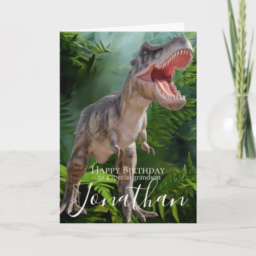 Dinosaur Grandson Birthday card