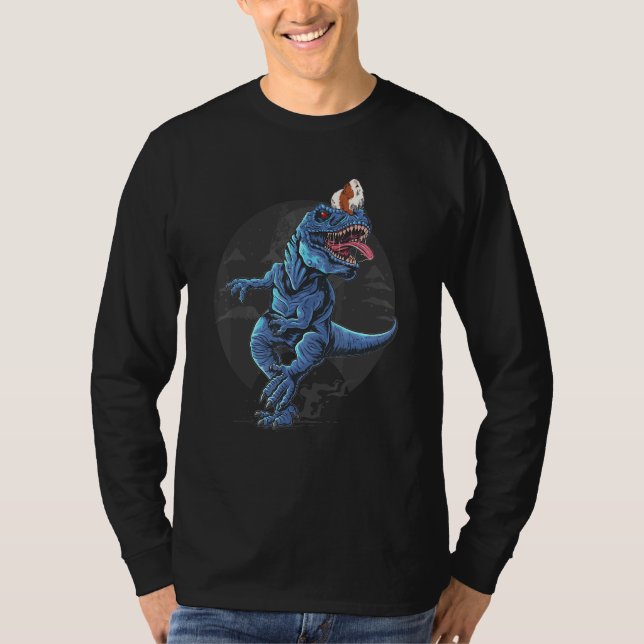 Dinosaur Graphic Guinea Pig Owner Pet Cavy Animal  T-Shirt (Front)