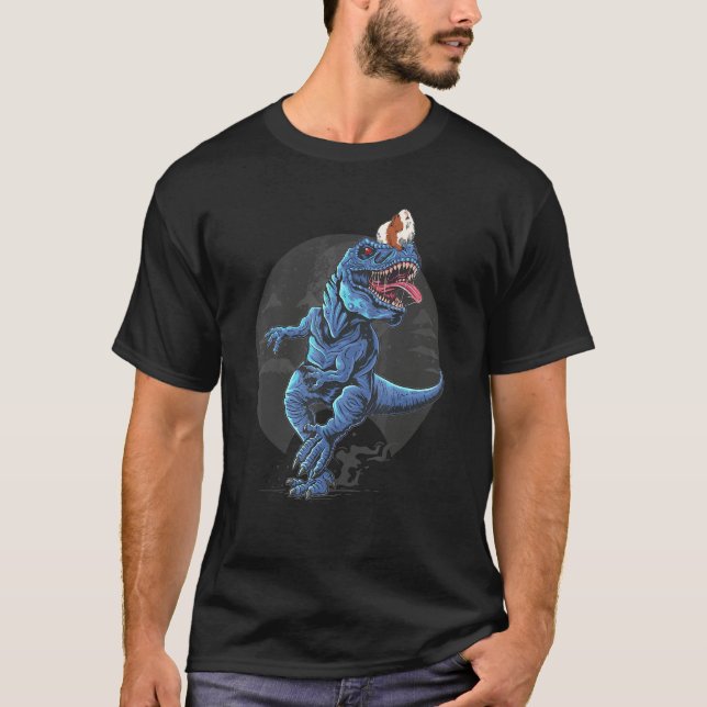 Dinosaur Graphic Guinea Pig Owner Pet Cavy Animal  T-Shirt (Front)