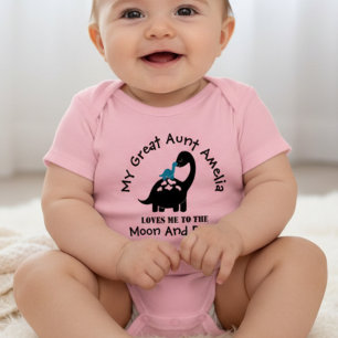 Dinosaur Great Aunt Loves me Baby Bodysuit