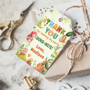 Dinosaur Greenery Birthday Party Gift Tags