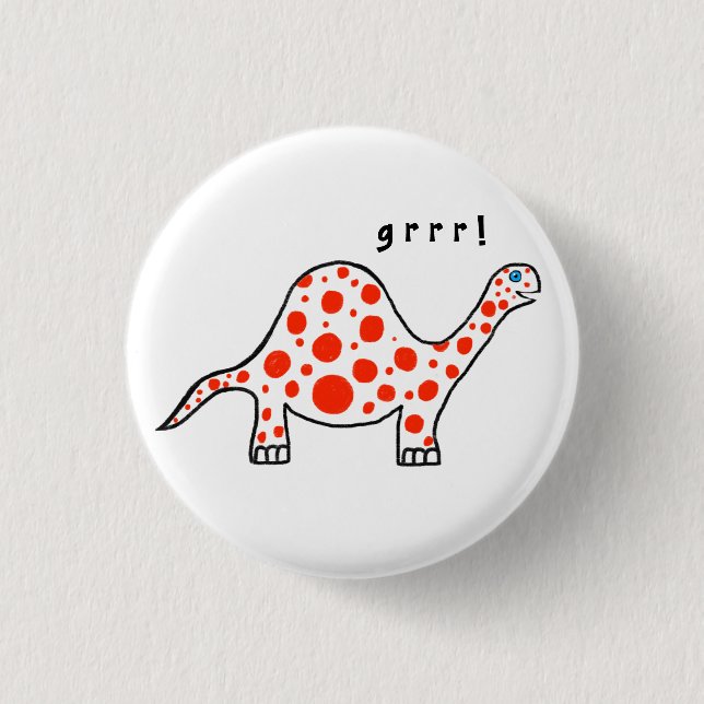 Dinosaur Grrr! Button Badge (Front)