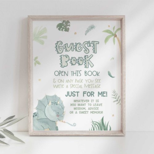 Dinosaur Guest Book Party Sign