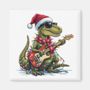 Dinosaur Guitar Player Xmas Magnet