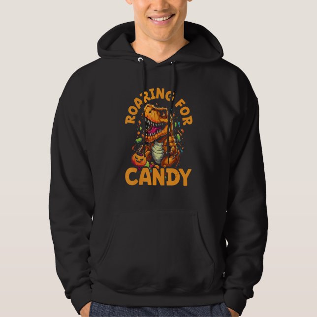 Dinosaur Halloween Costume Dino Halloween Pumpkin  Hoodie (Front)