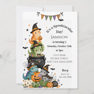 Dinosaur Halloween Invitation, Spooktacular Event Invitation