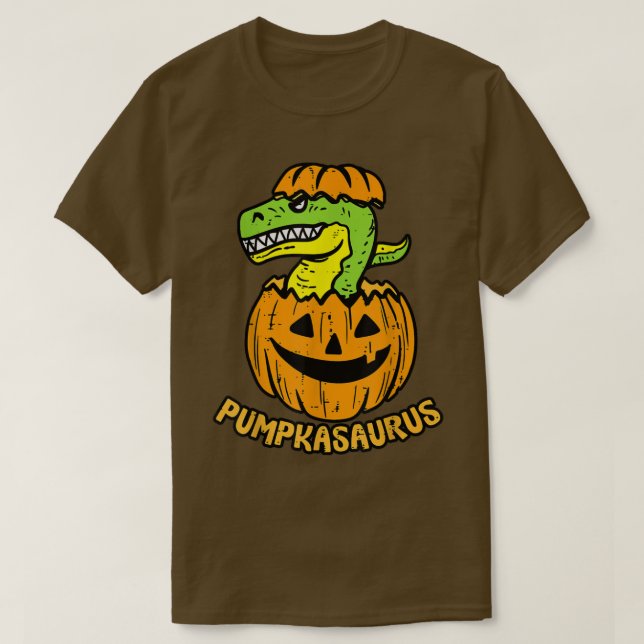 Dinosaur Halloween Pumpkasaurus Boy Toddler Pumpki T-Shirt (Design Front)
