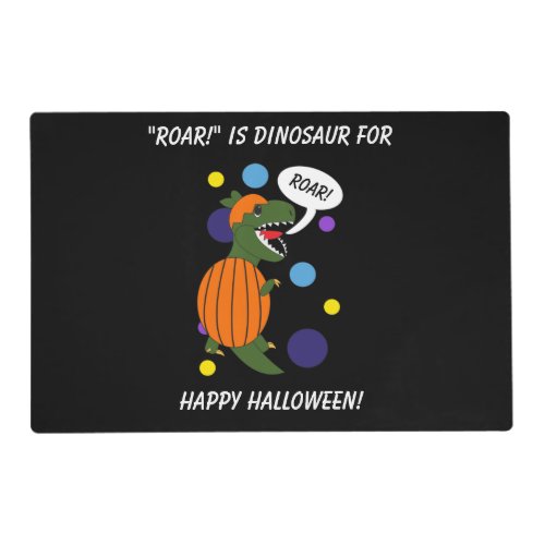 Dinosaur Halloween Roar Personalize Placemat