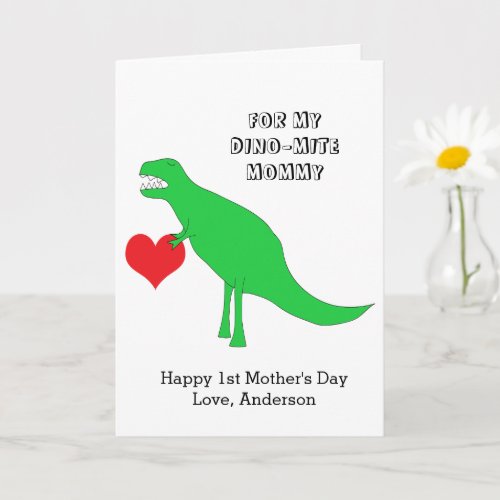 Dinosaur Happy 1st Mothers Day From Child Card