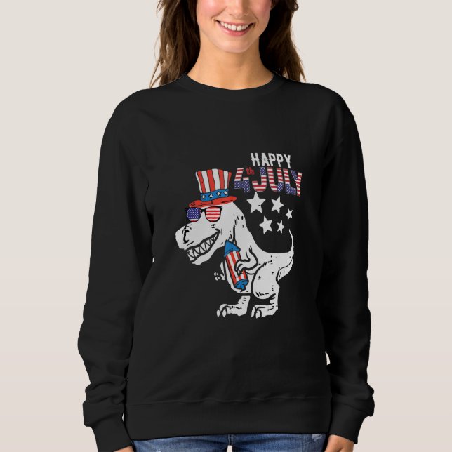 Dinosaur Happy 4th July Sweatshirt (Front)
