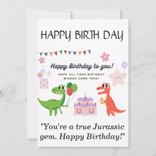 Dinosaur Happy Birthday Card 