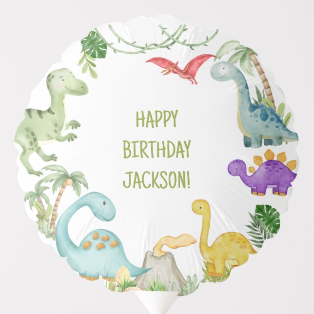 Dinosaur Happy Birthday Party  Balloon (Front)