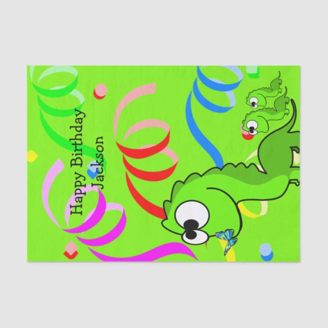 Dinosaur Happy Birthday Tissue Paper (Front)
