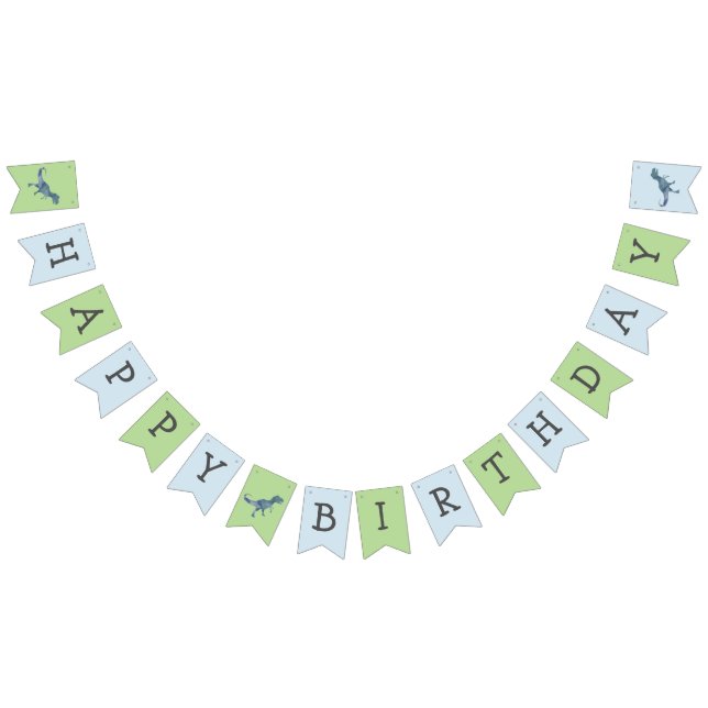 Dinosaur Happy Birthday Trex  Bunting Flags (All)