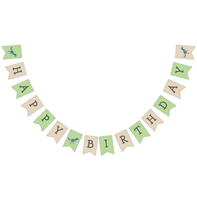 Dinosaur Happy Birthday Trex  Bunting Flags (All)