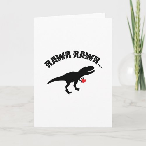Dinosaur Happy Valentines Day Funny Kids Holiday Card