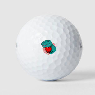 dinosaur happy valentines day golf balls