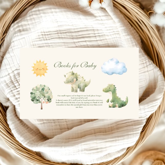Dinosaur Hatching Soon Baby Shower Books for Baby  Enclosure Card (Creator Uploaded)