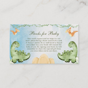 Dinosaur Hatching Soon Baby Shower Books for Baby Enclosure Card