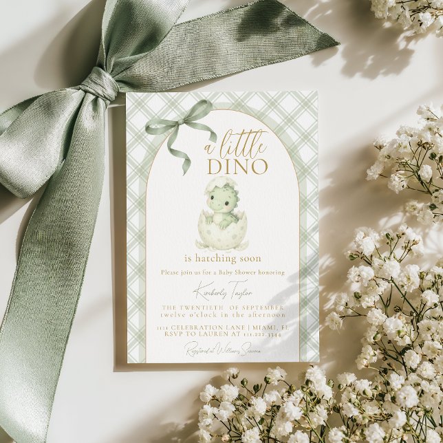 Dinosaur Hatching Soon Baby Shower Invitation (Creator Uploaded)