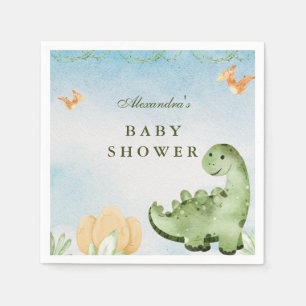 Dinosaur Hatching Soon Baby Shower Napkins