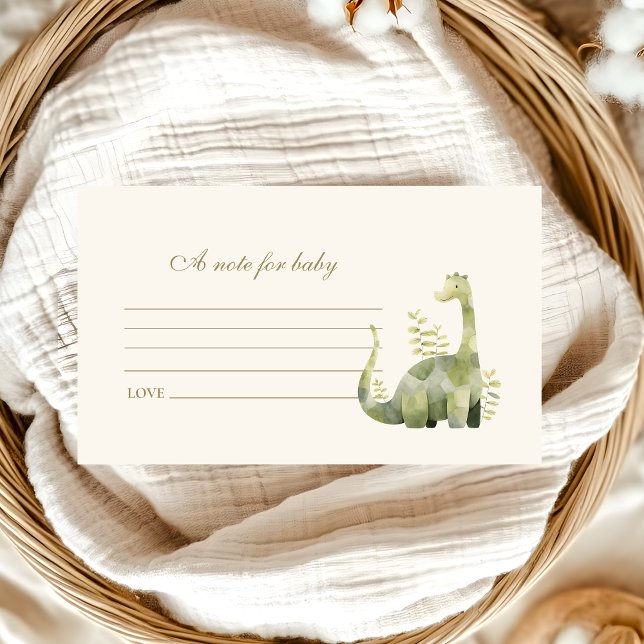 Dinosaur Hatching Soon Baby Shower Note for Baby Enclosure Card (Creator Uploaded)