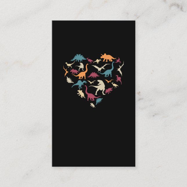 Dinosaur Heart Trex Spinosaurus Reptiles Dino Fan Business Card (Front)