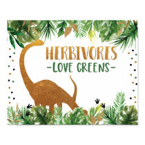 Dinosaur Herbivores Birthday Food Table Sign