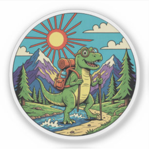 Dinosaur Hiker Adventure - Dino Trekking  Sticker