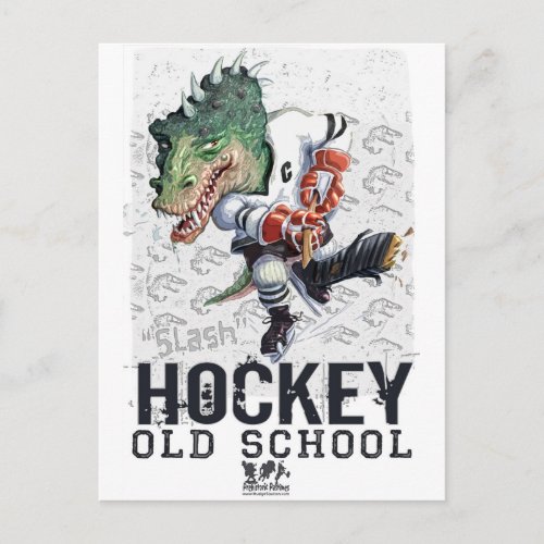 Dinosaur Hockey Slash Gear Postcard