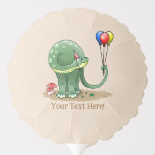 Dinosaur holding the birthday balloons