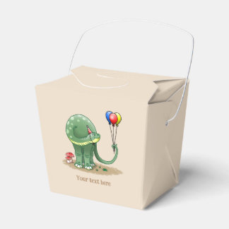 Dinosaur Holding Three Balloons Favor Boxes