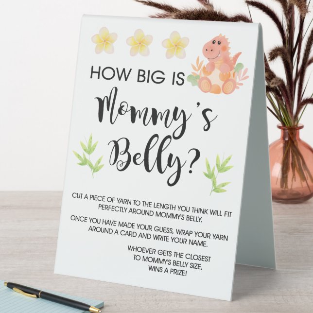 Dinosaur How Big is Mommy Belly Table Sign (In SItu (Table))