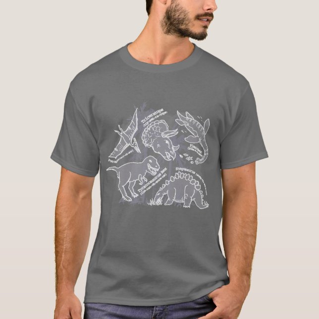 Dinosaur how do you say gray t-shirt (Front)