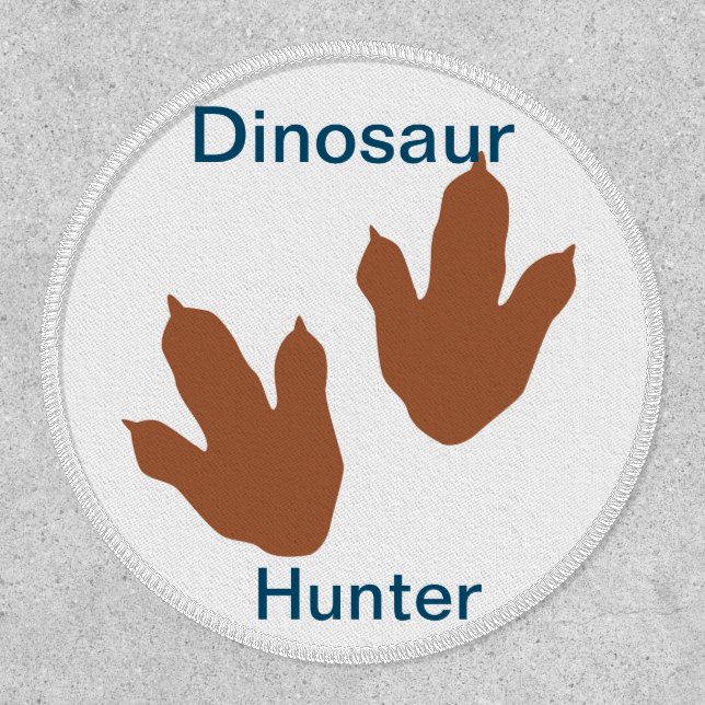 Dinosaur Hunder Patch 3" Circle, Iron-On (Front)