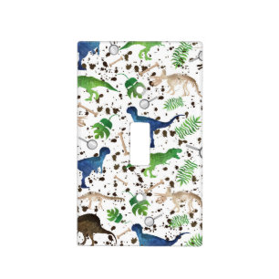Dinosaur Hunt! Dinosaurs on Safari Boys Kids Light Switch Cover