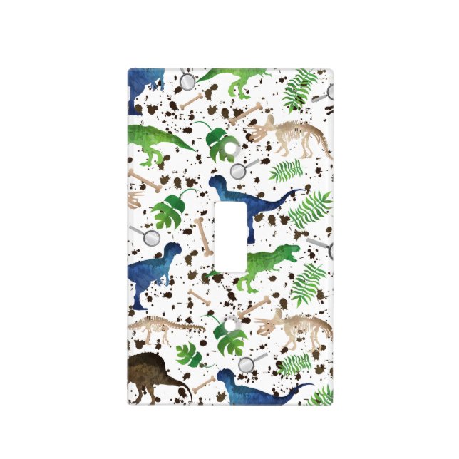 Dinosaur Hunt! Dinosaurs on Safari Boys Kids Light Switch Cover (Front)